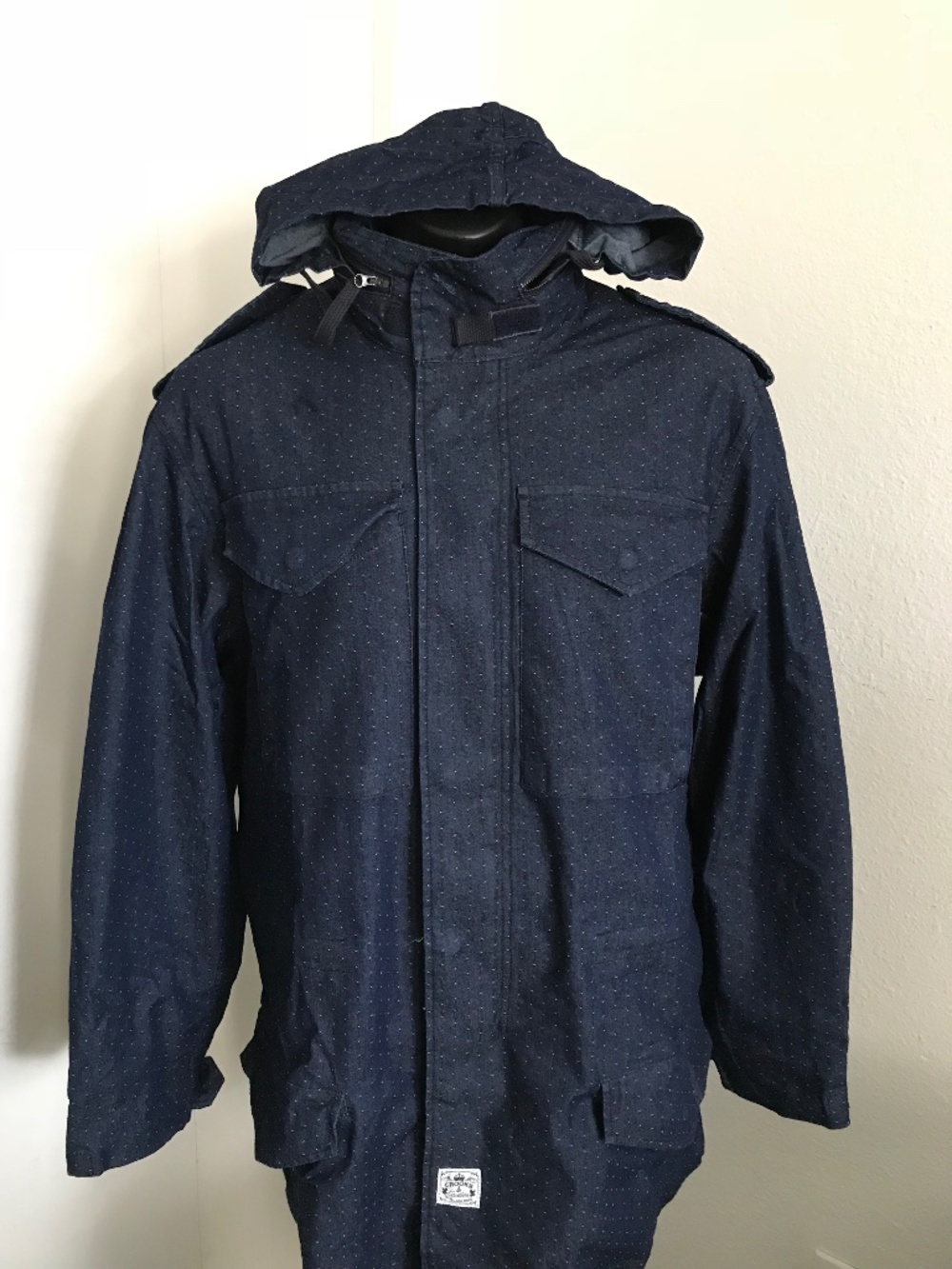 NWT Crooks & Castles Paisley Lined Military Parka Jacket Navy Men’s XXL